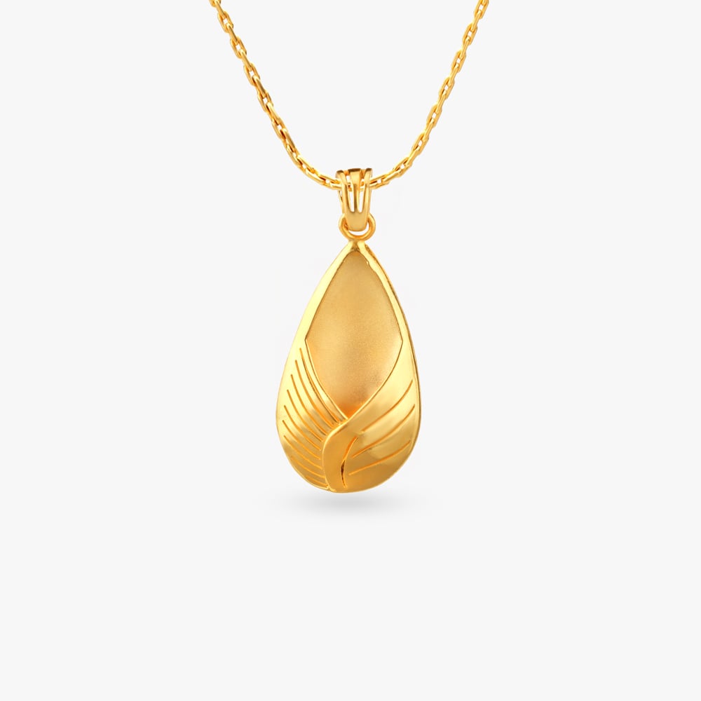 Teardrop Elegance Gold Pendant and Earrings Set,,hi-res image number null
