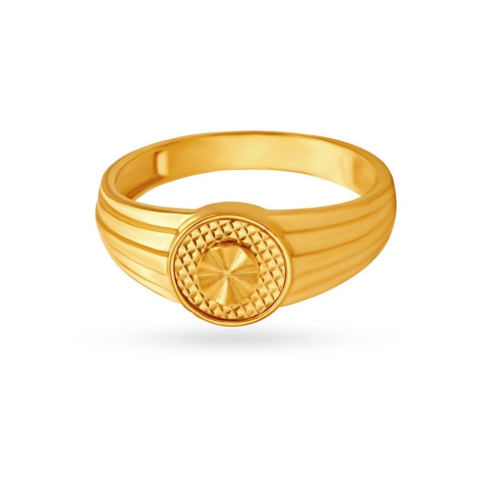 Textured Gold Finger Ring for Men