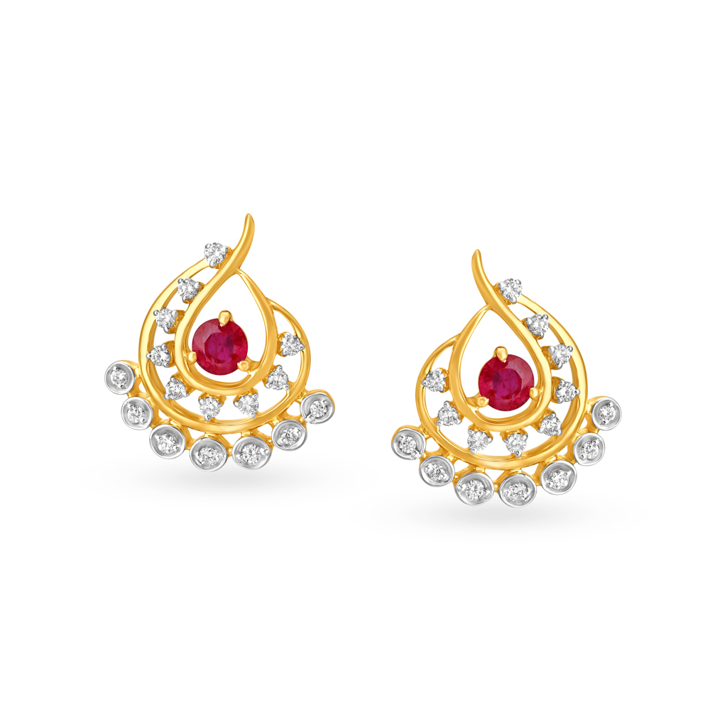 Beautiful Glam Diamond Stud Earrings,,hi-res image number null