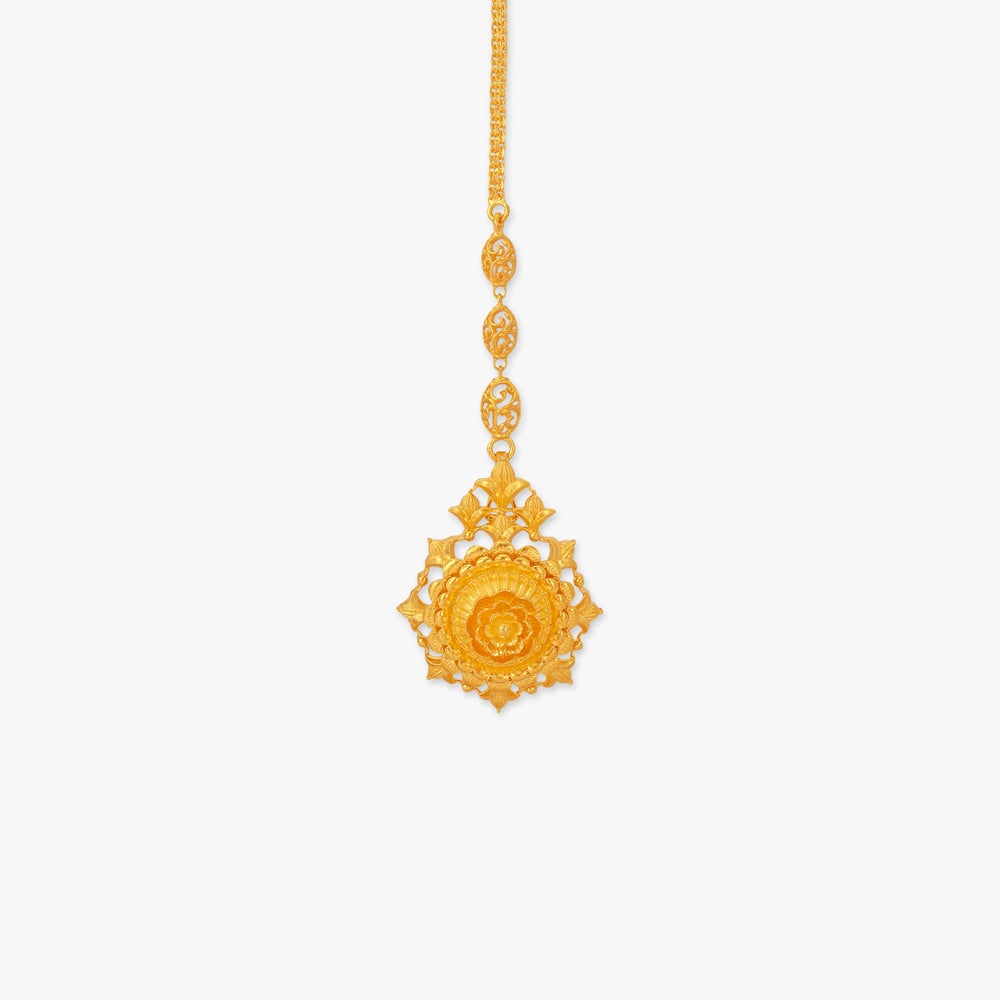 Petal Mandala Gold Maang Tikka,,hi-res image number null
