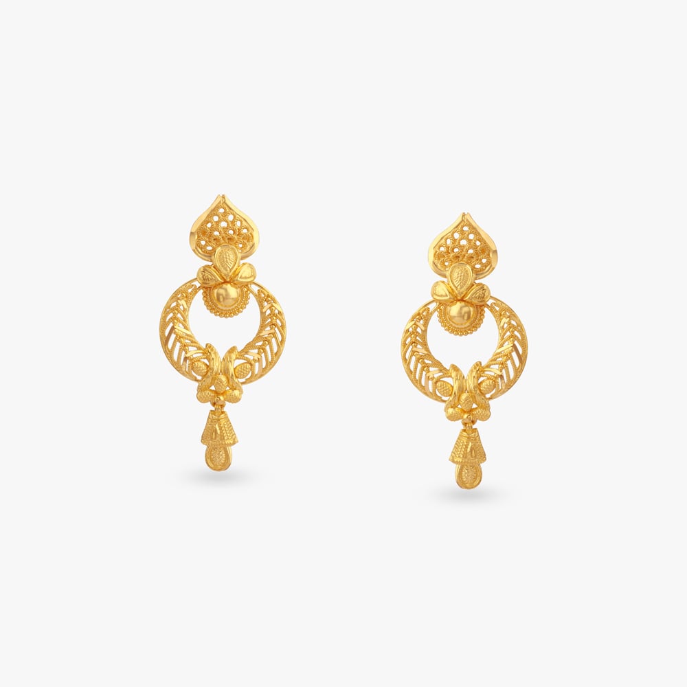 

Floral Filigree Gold Drop Earrings