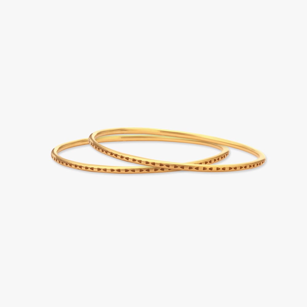 

Elegant Heart Gold Bangles