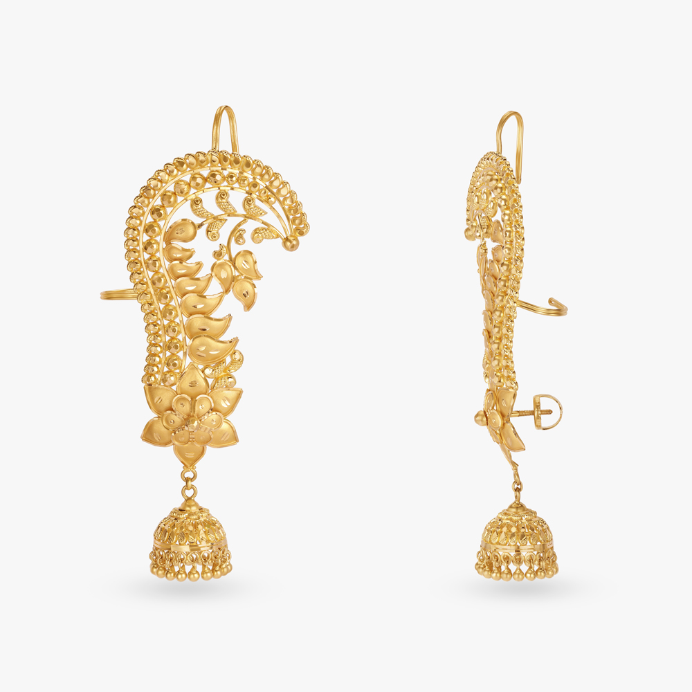 Enduring Floral Motif Jhumka Earring,,hi-res image number null