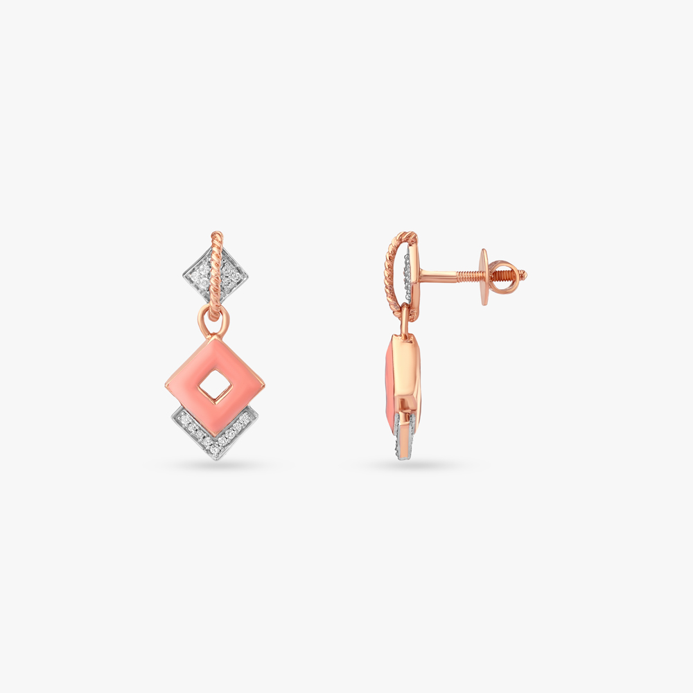 Blush Flip Diamond Drop Earrings,,hi-res image number null