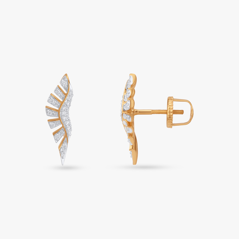 Sculpted Wing Diamond Stud Earrings,,hi-res image number null