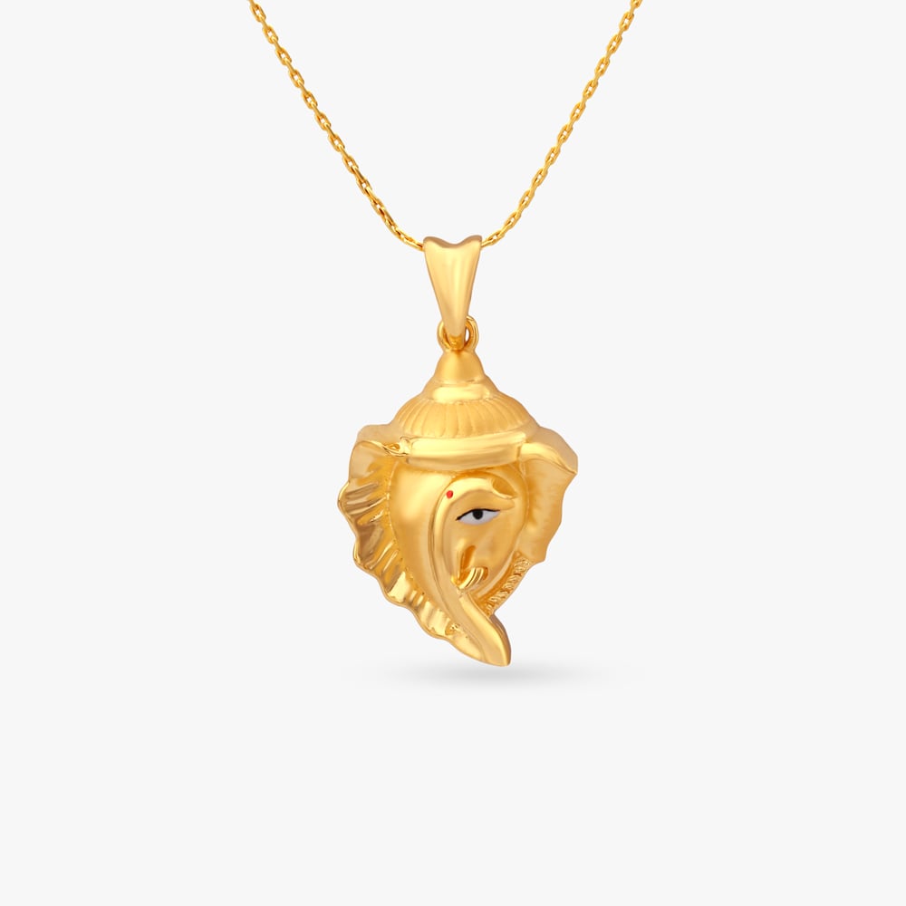 Auspicious Ganesh Gold Pendant,,hi-res image number null