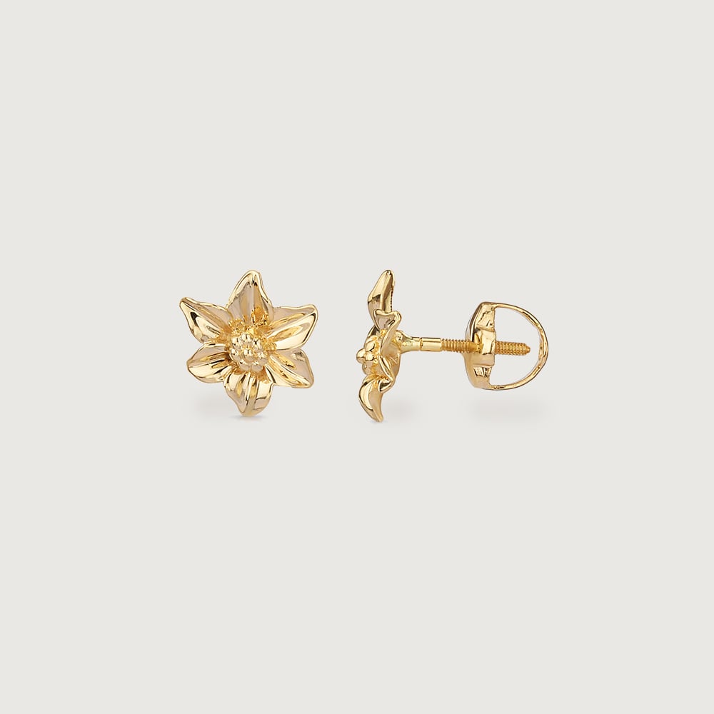 Blooming Radiance Gold Stud Earrings,,hi-res image number null