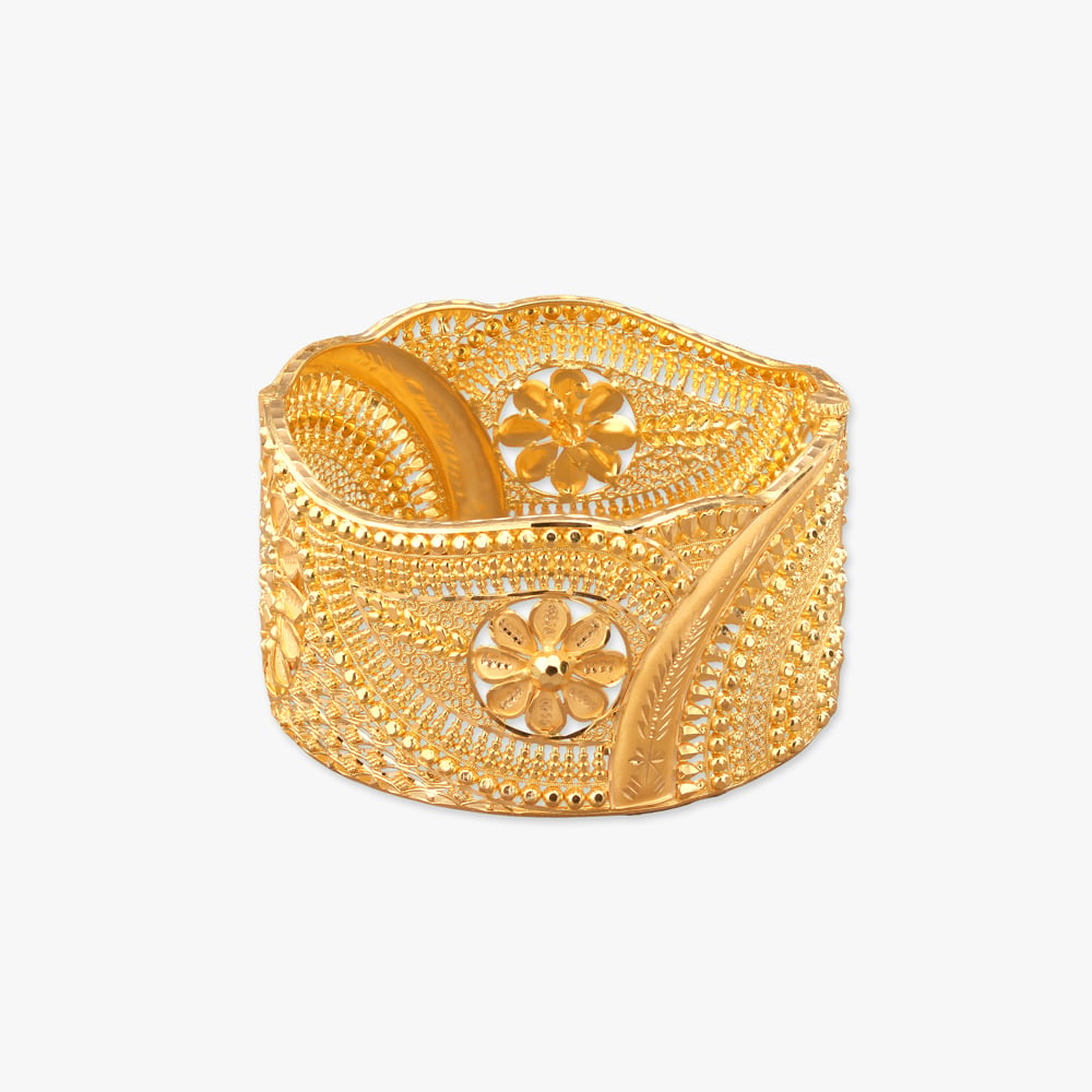 Sonajhuri Floral Choor Gold Bangle,,hi-res image number null
