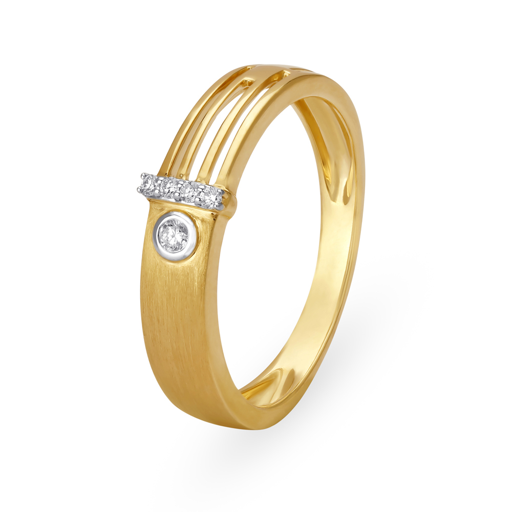 Artistic Gold and Diamond Finger Ring for Men