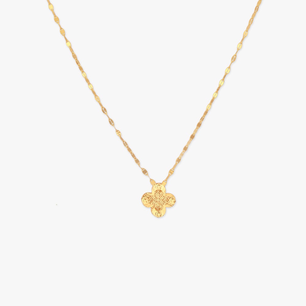 Petite Clover Gold Pendant with Chain for Kids,,hi-res image number null