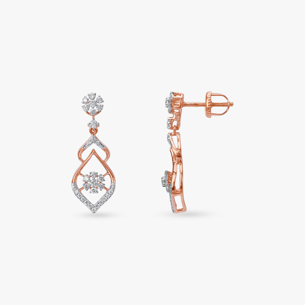 Dazzling Bloom Diamond Drop Earrings,,hi-res image number null