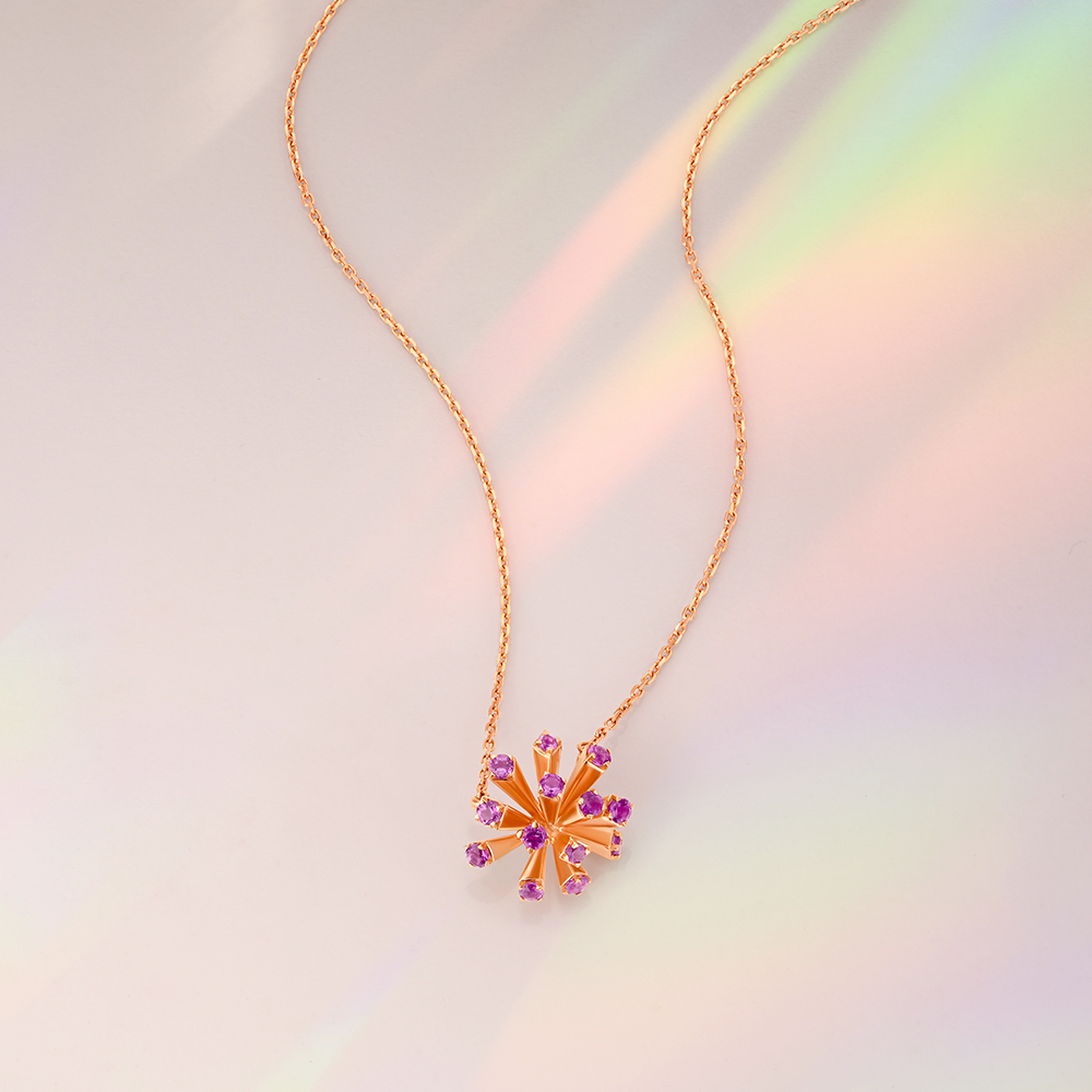 Purple Mirage Pendant with Chain