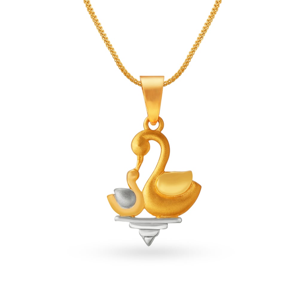 Captivating Yellow Gold Swan Pendant,,hi-res image number null