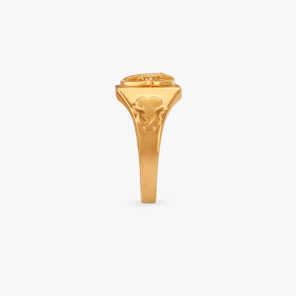 Valor Crest Gold Ring for Men,,hi-res image number null