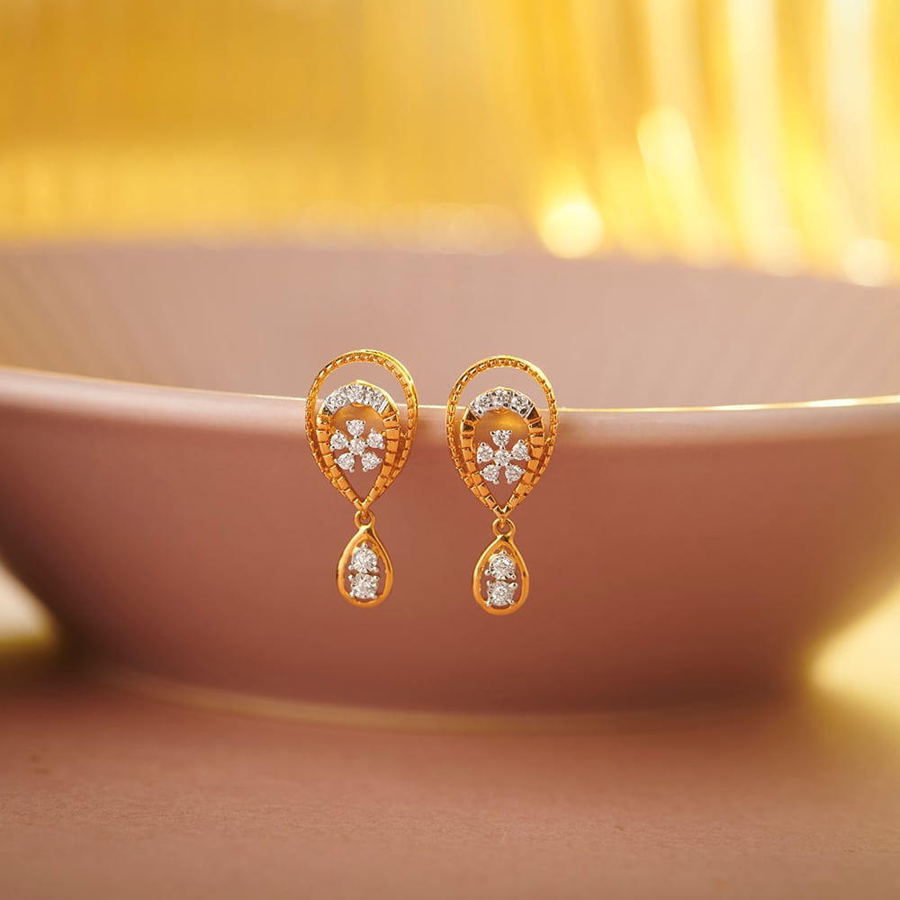 Charming Contemporary Diamond Drop Earrings