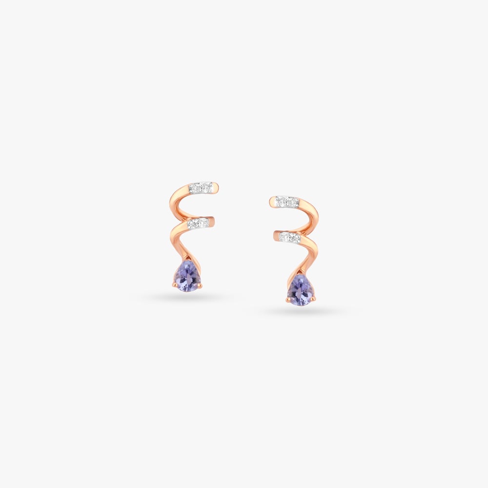 Twisted Grace Diamond Stud Earrings,,hi-res image number null