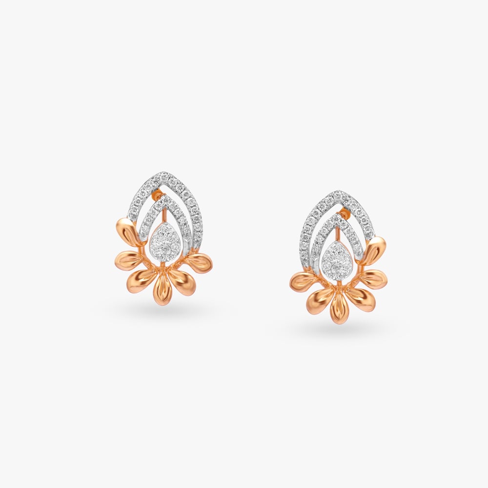 

Petal Droplet Diamond Stud Earrings