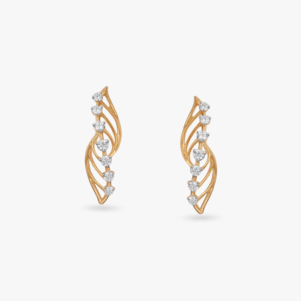 

Flowing Vine Diamond Stud Earrings