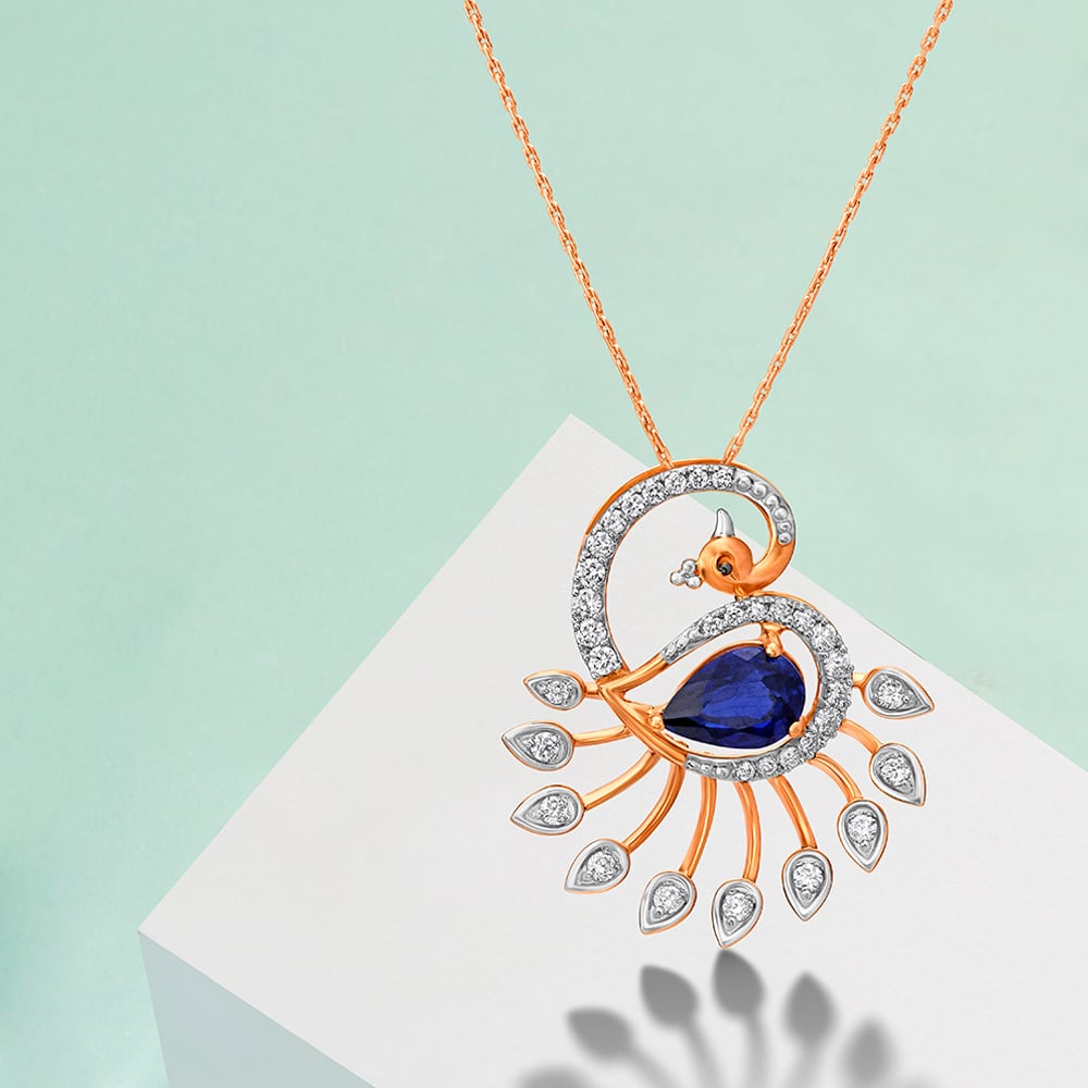 Tanishq clearance peacock pendant