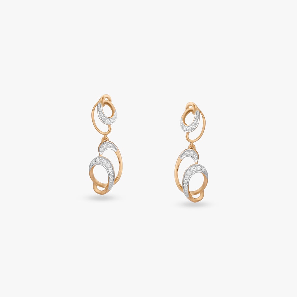 

Cascading Swirl Diamond Drop Earrings