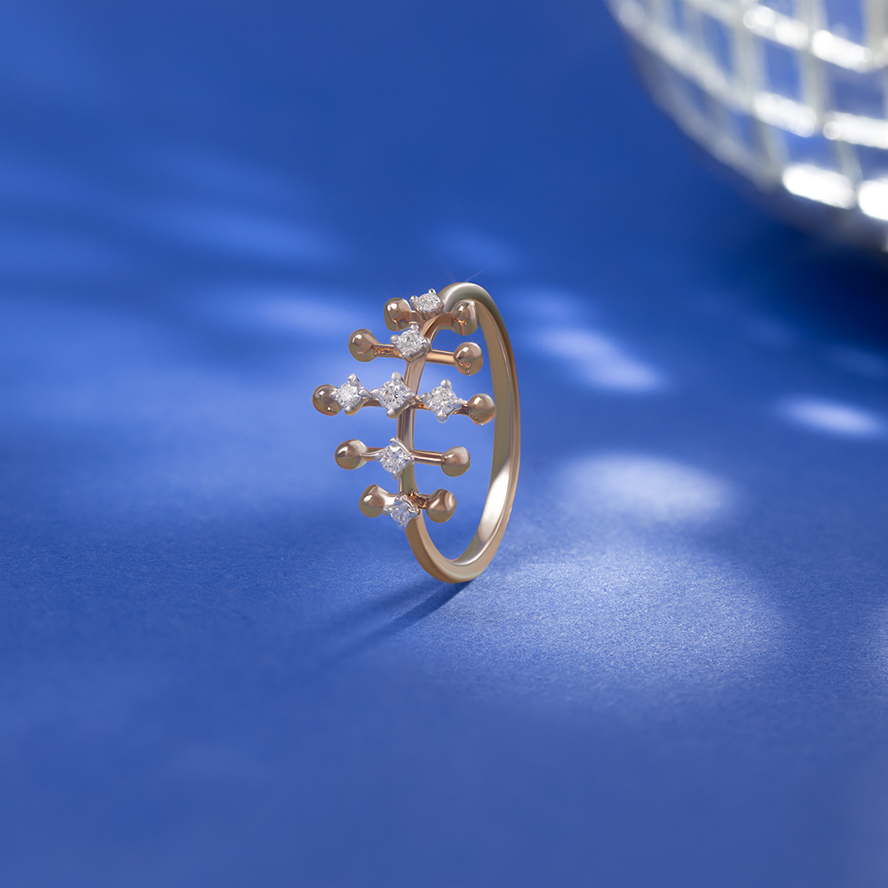 Retro Diva Gold & Diamond Ring,,hi-res image number null