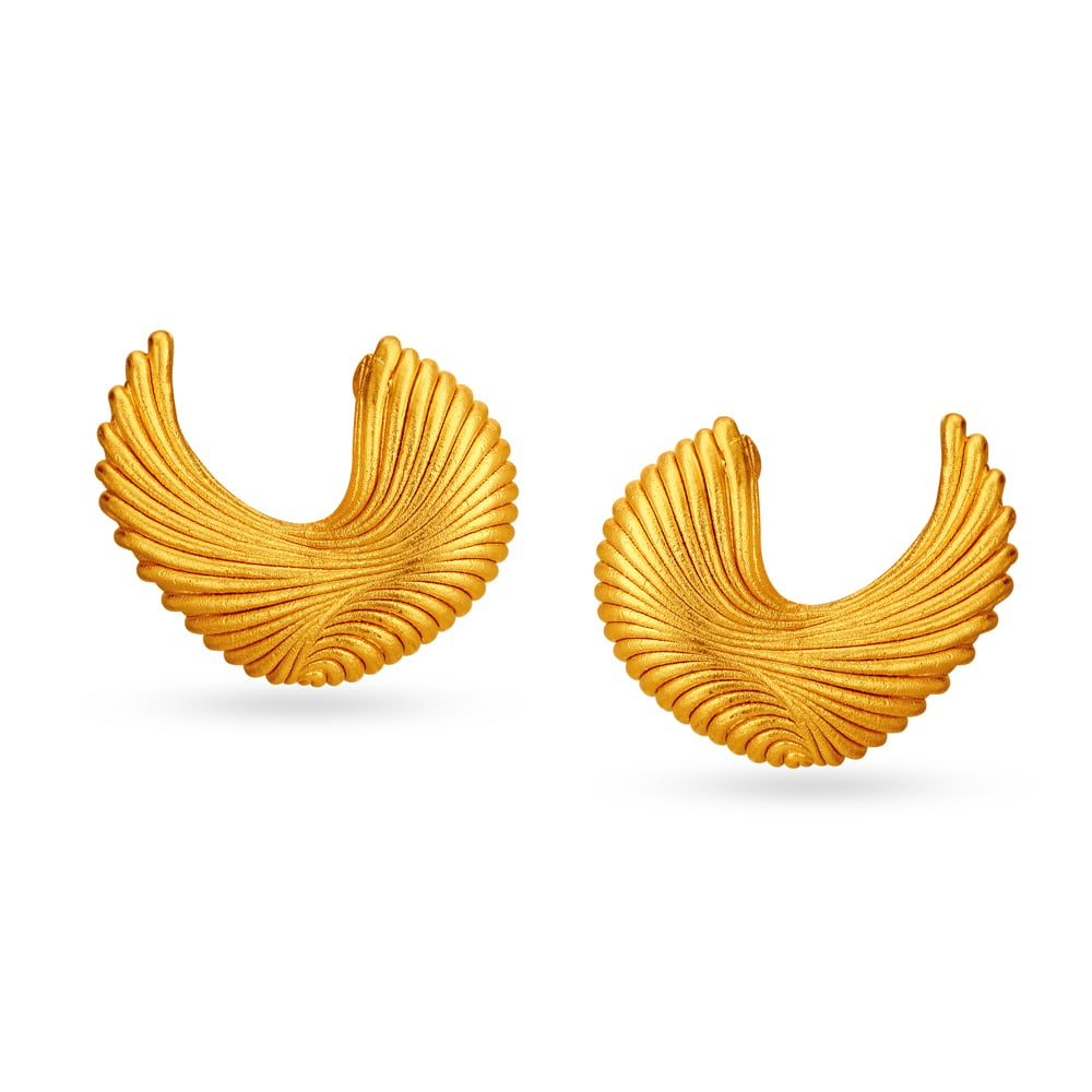 Swirling Gold Stud Earrings