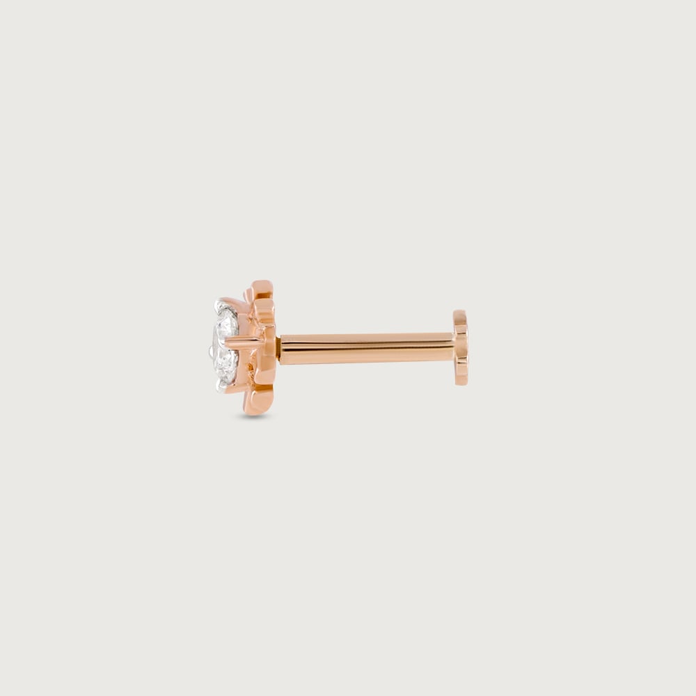 Radiant Ray Gold and Diamond Nose Pin,,hi-res image number null