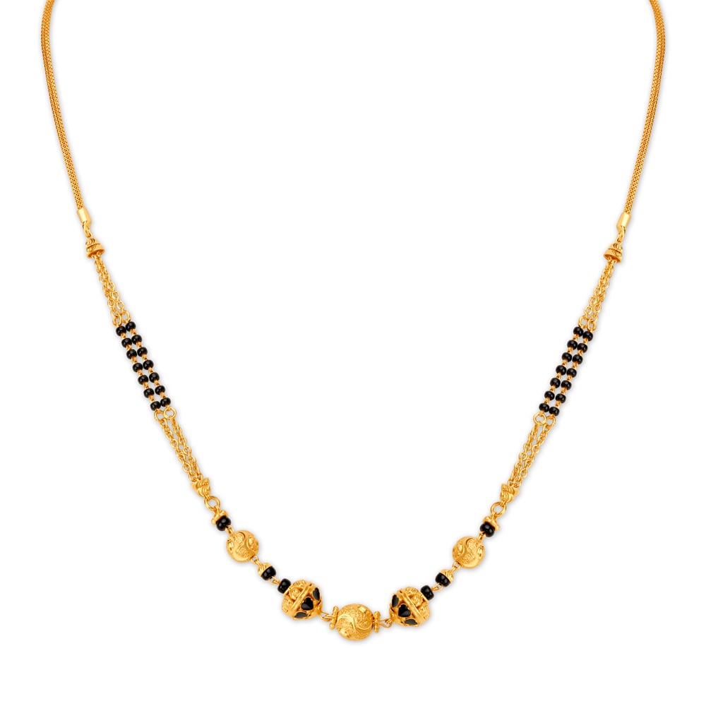 Subtle Enamel Heart Mangalsutra,,hi-res image number null