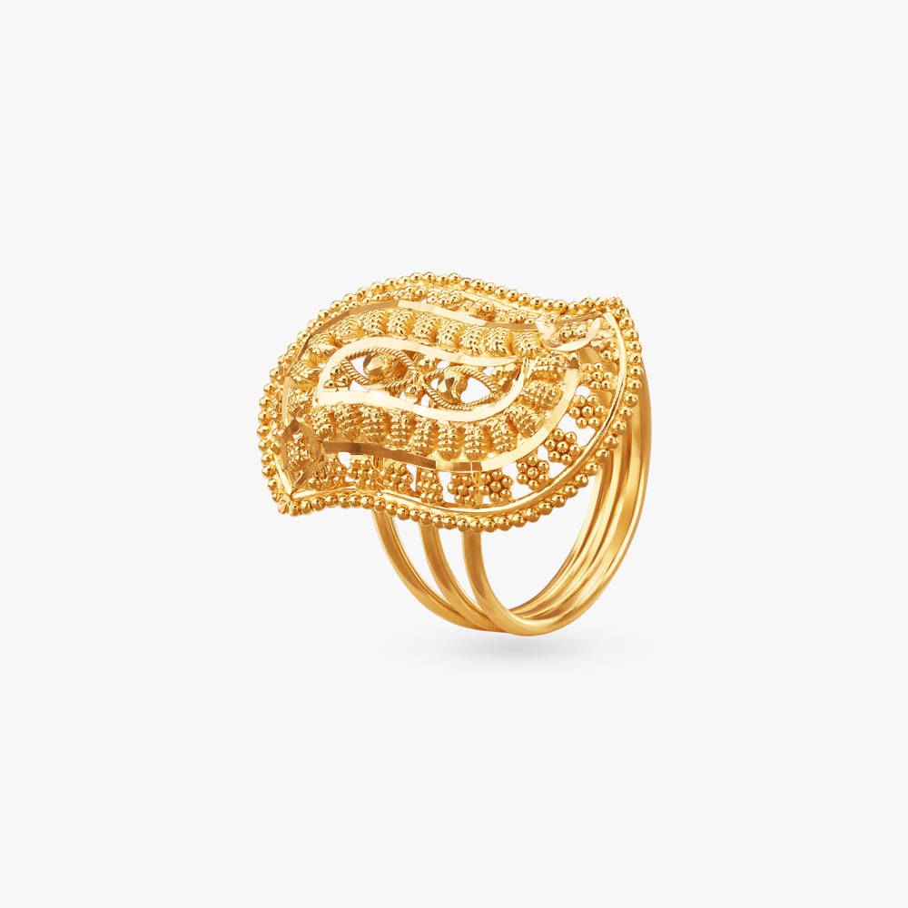 Paisley Dome Gold Ring,,hi-res image number null