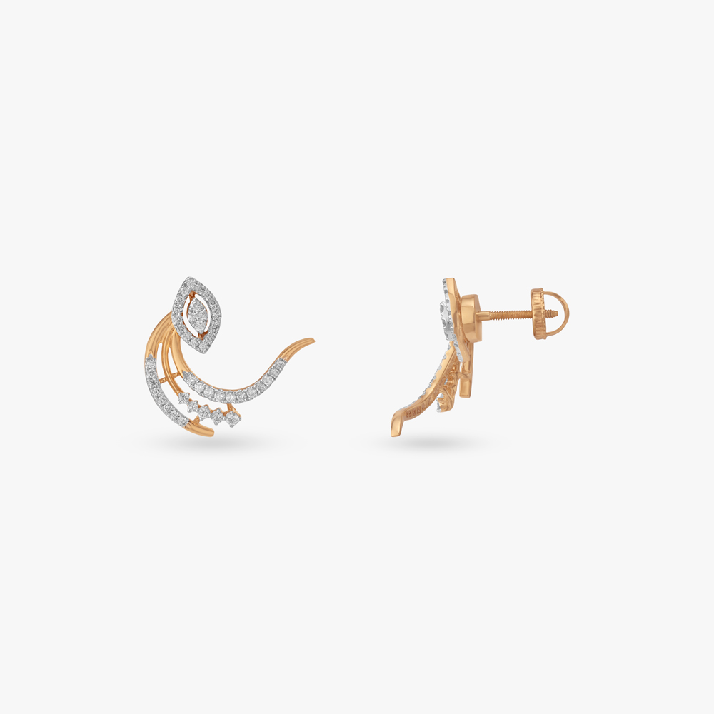 Asymmetric Arc Diamond Stud Earrings,,hi-res image number null