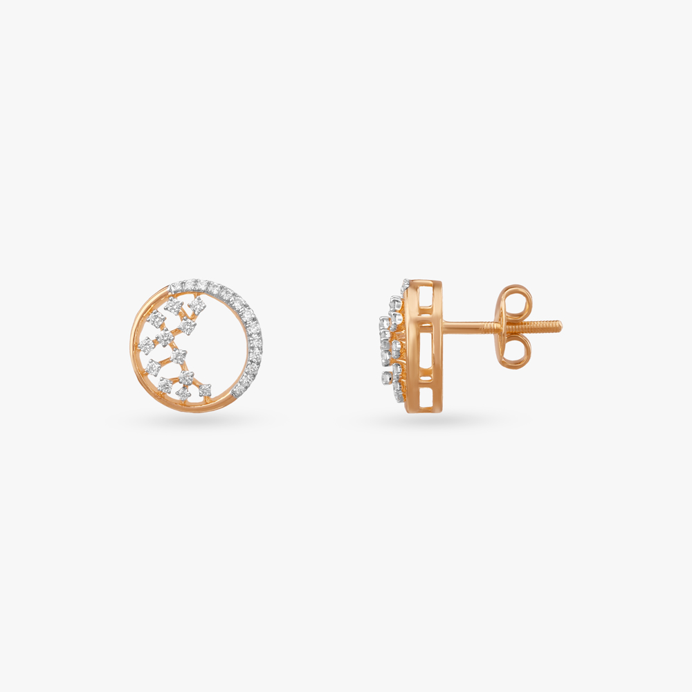 Starlit Halo Diamond Stud Earrings,,hi-res image number null
