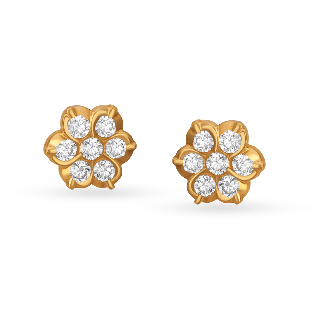 Enticing 7 Stone Diamond Stud Earrings