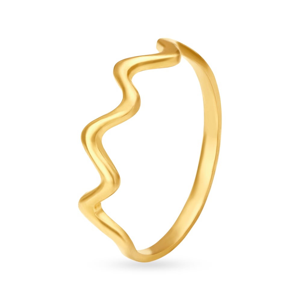 Whimsical Wave Pattern Gold Ring