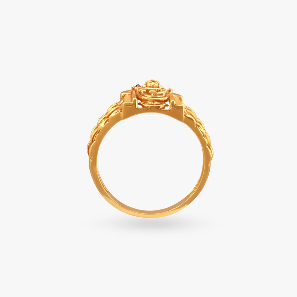 Regal Deity Gold Ring for Men,,hi-res image number null