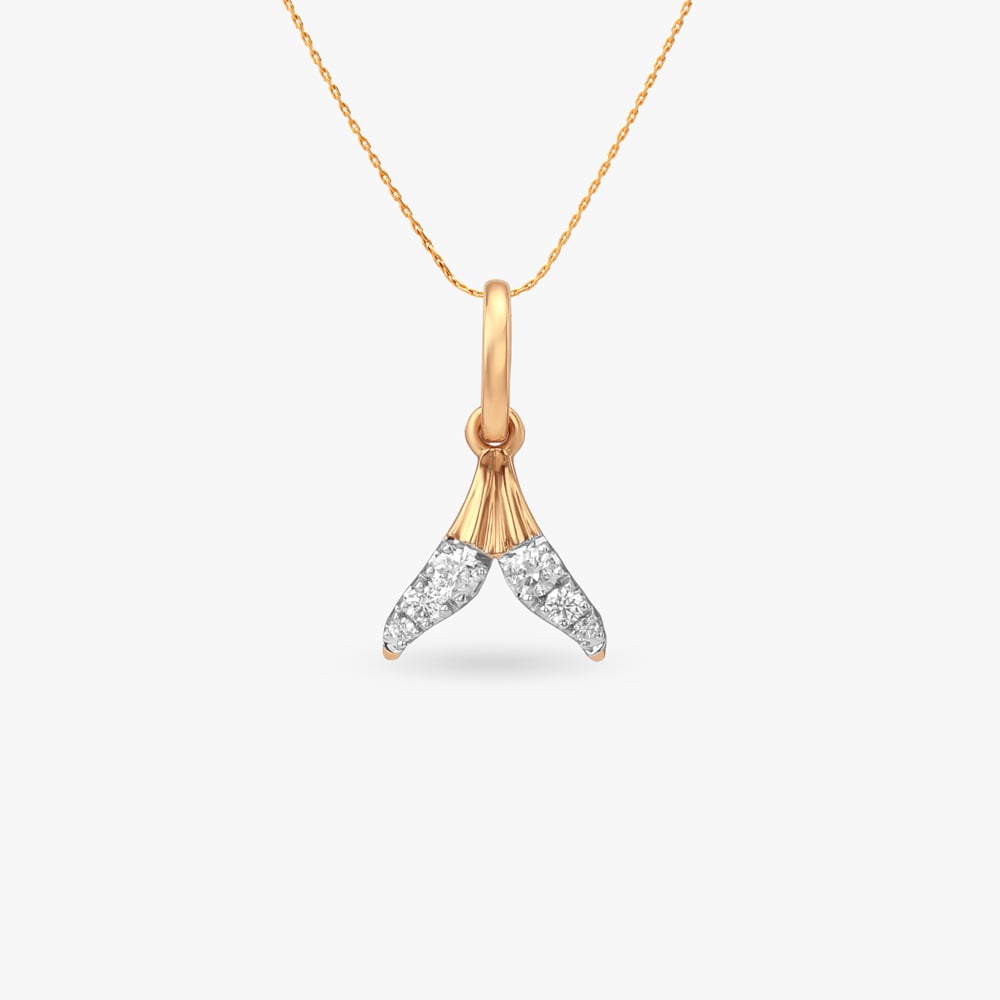 Mermaid Tail Diamond Pendant for Kids,,hi-res image number null