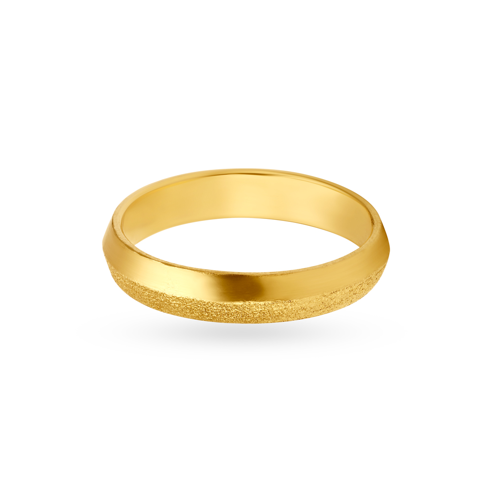 Alluring Multifinish Gold Finger Ring for Men,,hi-res image number null