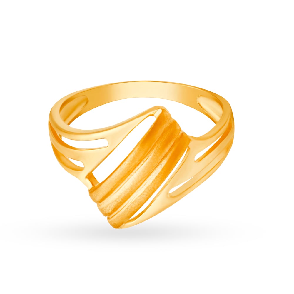 Bewitching 22 Karat Yellow Geometric Gold Finger Ring,,hi-res image number null