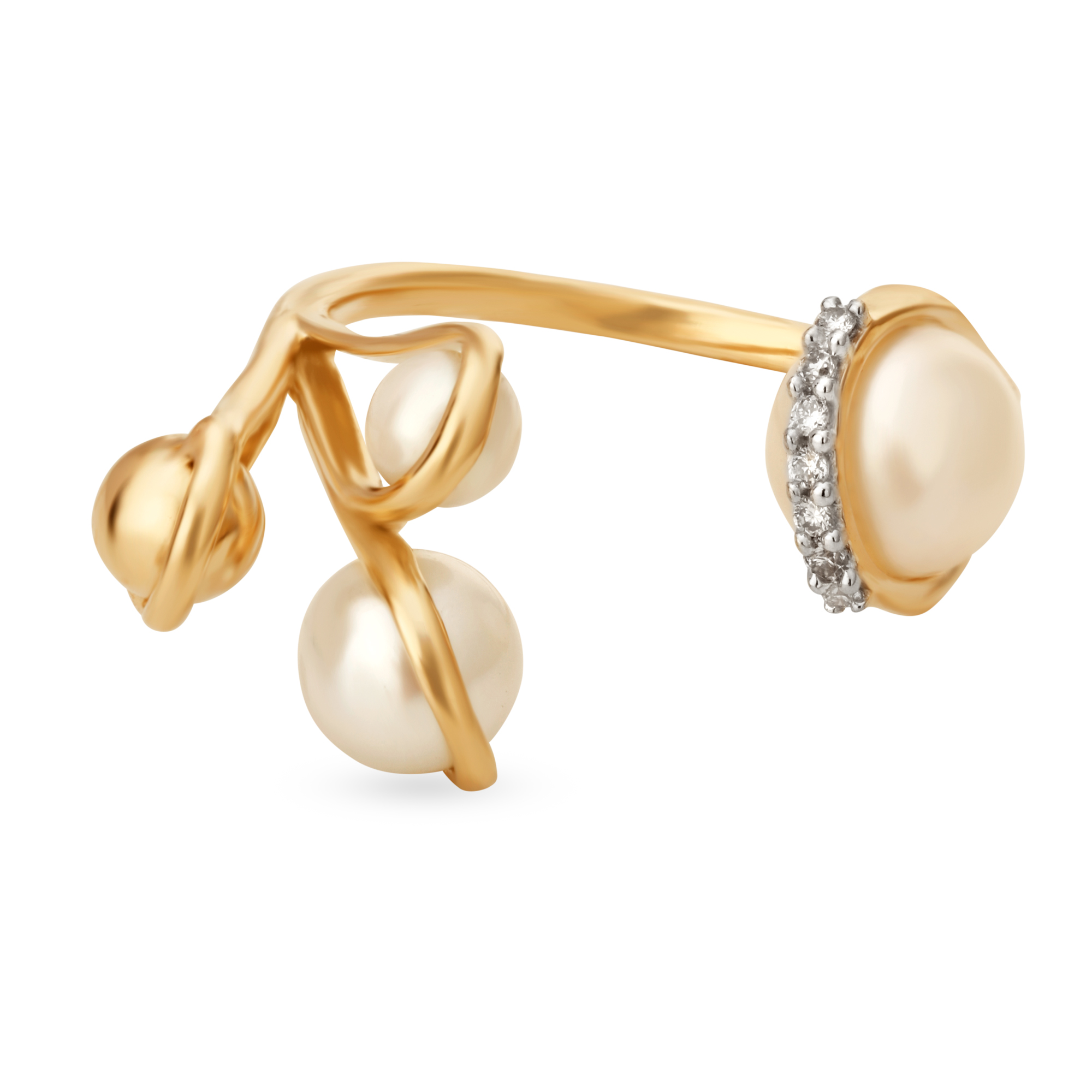 14KT Pearl and Diamond Ring,,hi-res image number null