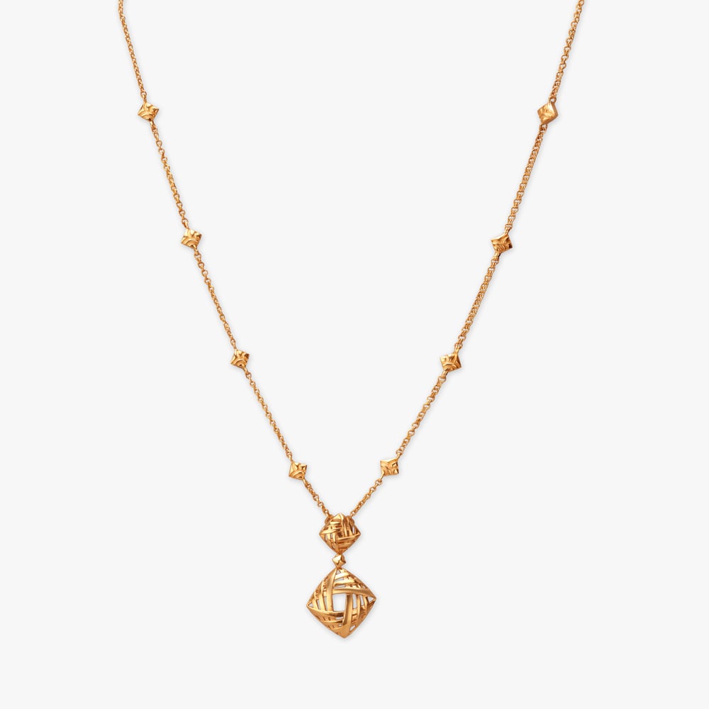 Radiant Structure Gold Necklace Set,,hi-res image number null