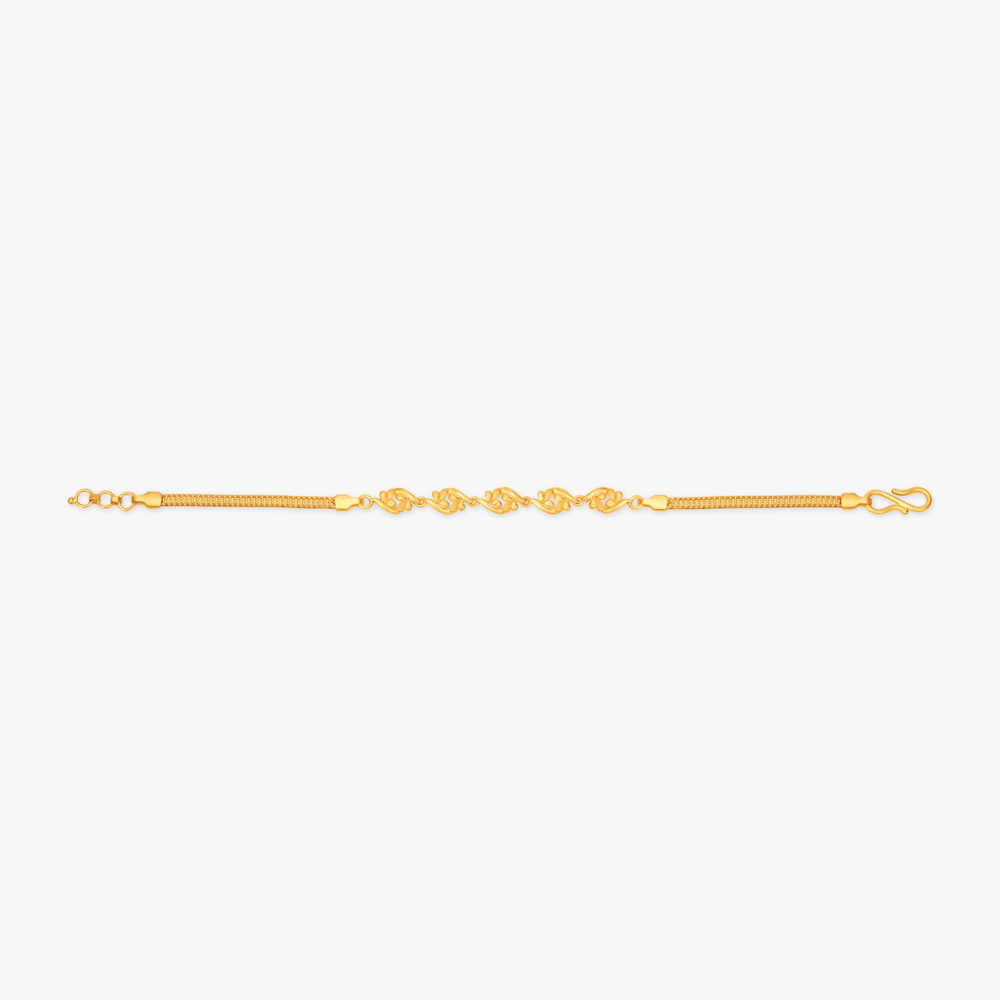 Nature-Inspired Gold Bracelet,,hi-res image number null