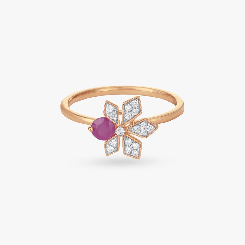 Scarlet Petal Diamond Ring,,hi-res image number null