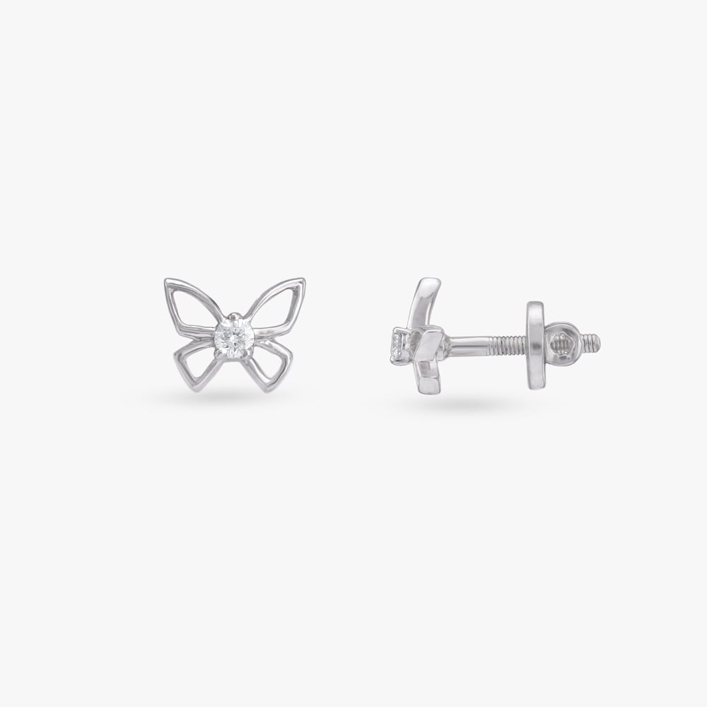 Bow Whimsy Diamond Stud Earrings,,hi-res image number null