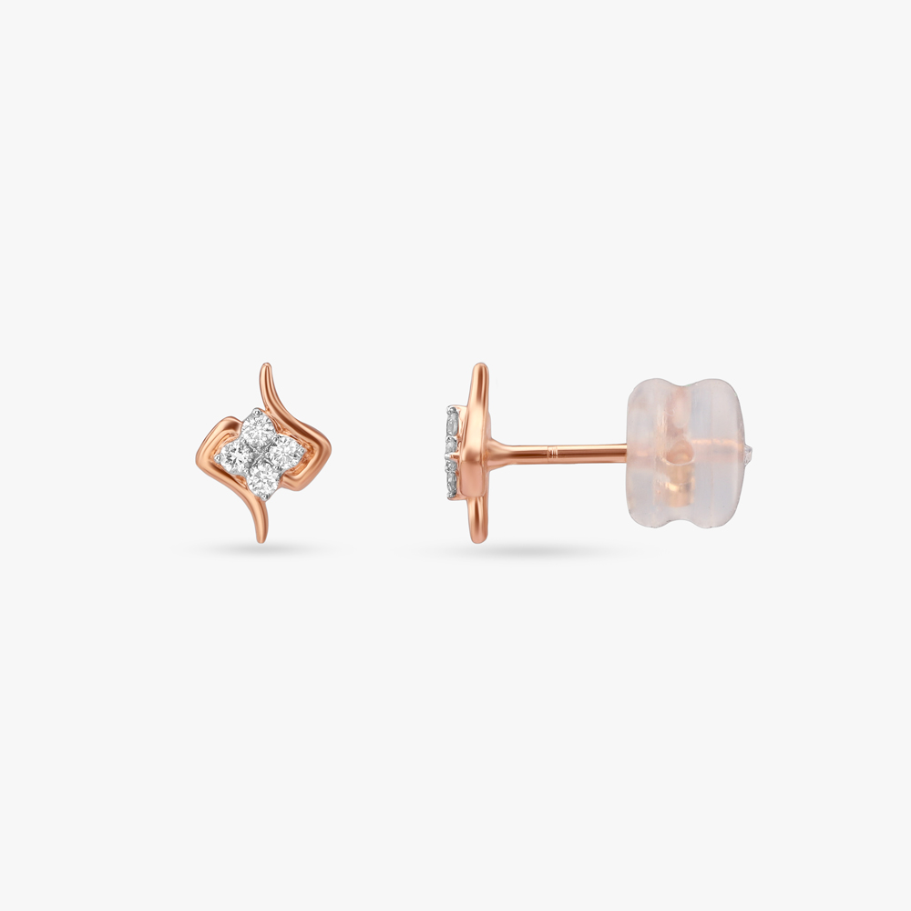 Ribbon Radiance Diamond Stud Earrings,,hi-res image number null