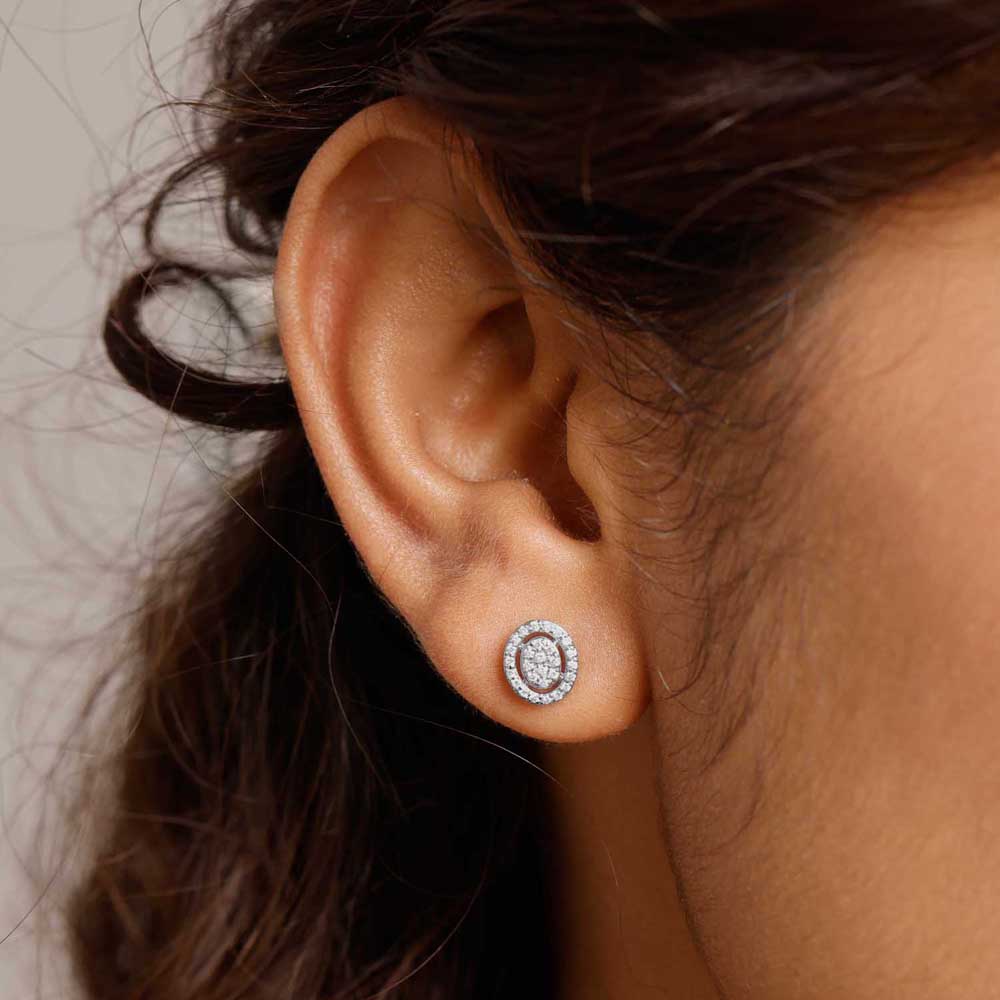 Dazzling Oval Diamond Stud Earrings,,hi-res image number null