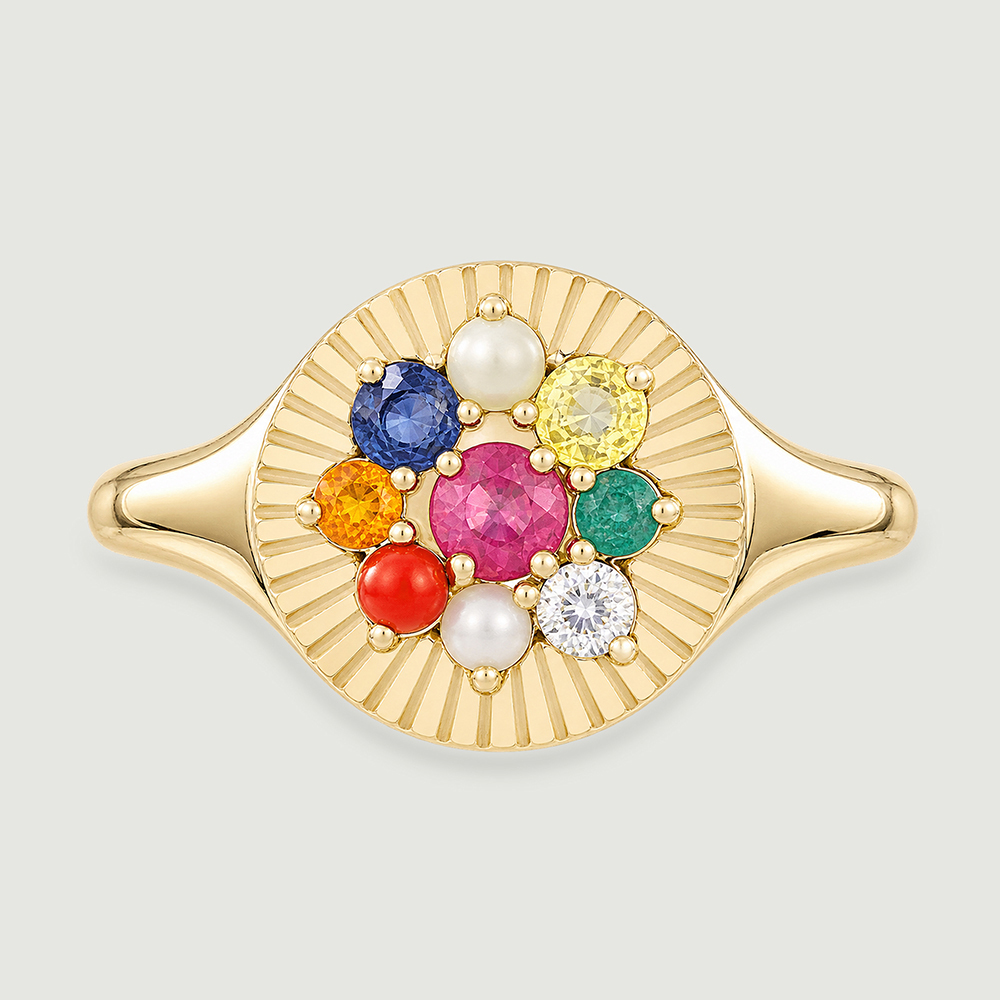 Glowing Navaratna Diamond Ring,,hi-res image number null