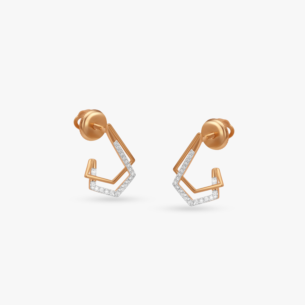Prism Edge Diamond Hoop Earrings,,hi-res image number null