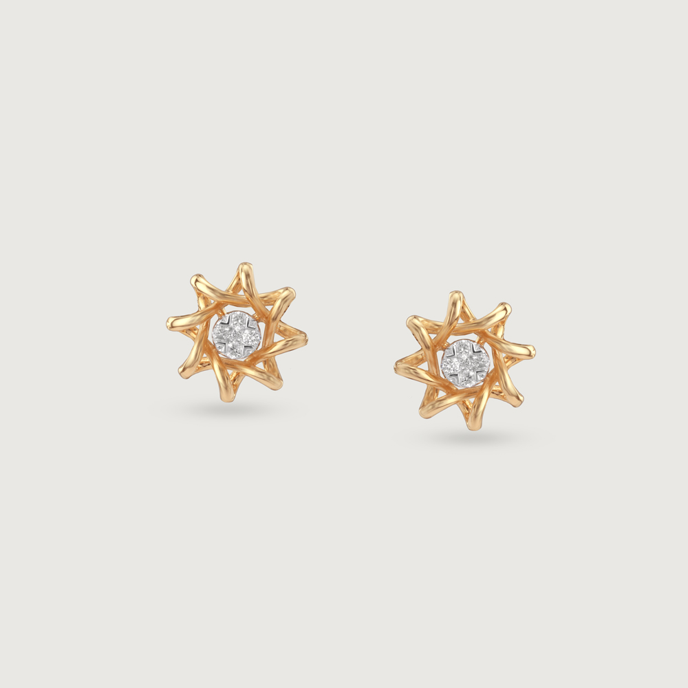 Serene Petal Diamond Stud Earrings,,hi-res image number null
