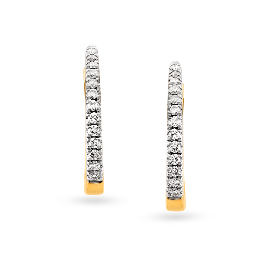 Eternity Diamond and Gold Bali Earrings,,hi-res image number null