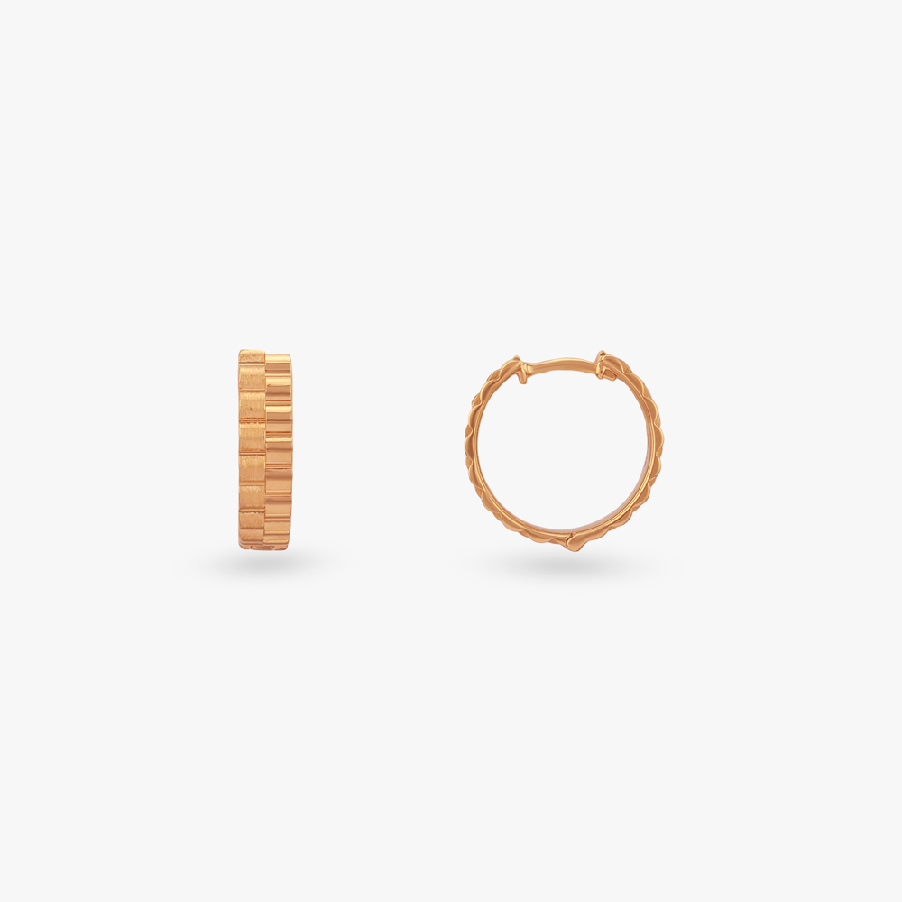 Pulse Ridge Gold Hoop Earrings,,hi-res image number null