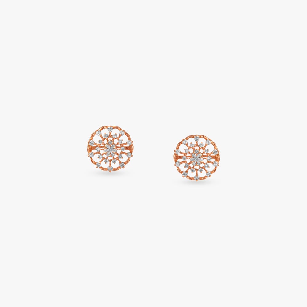 Radiant Bloom Diamond Stud Earrings,,hi-res image number null